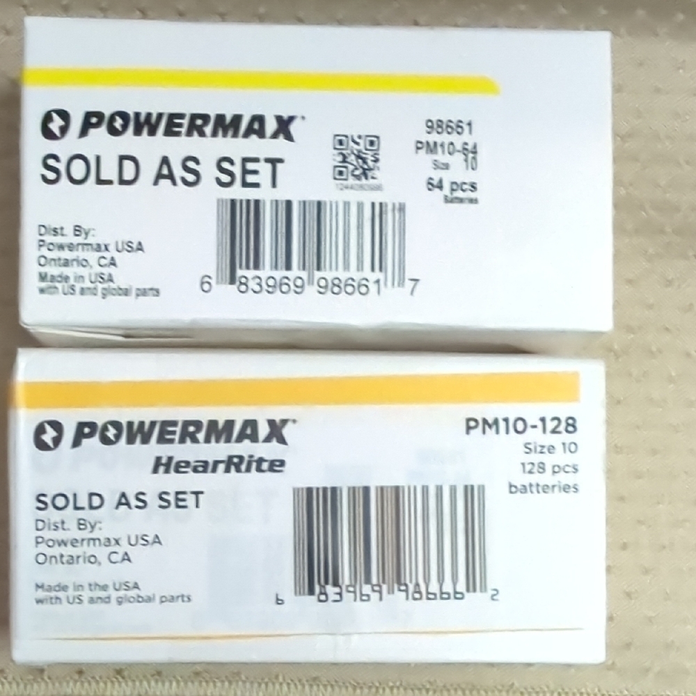 Powermax Hearind Aid Batteries No. 10 Count 128
